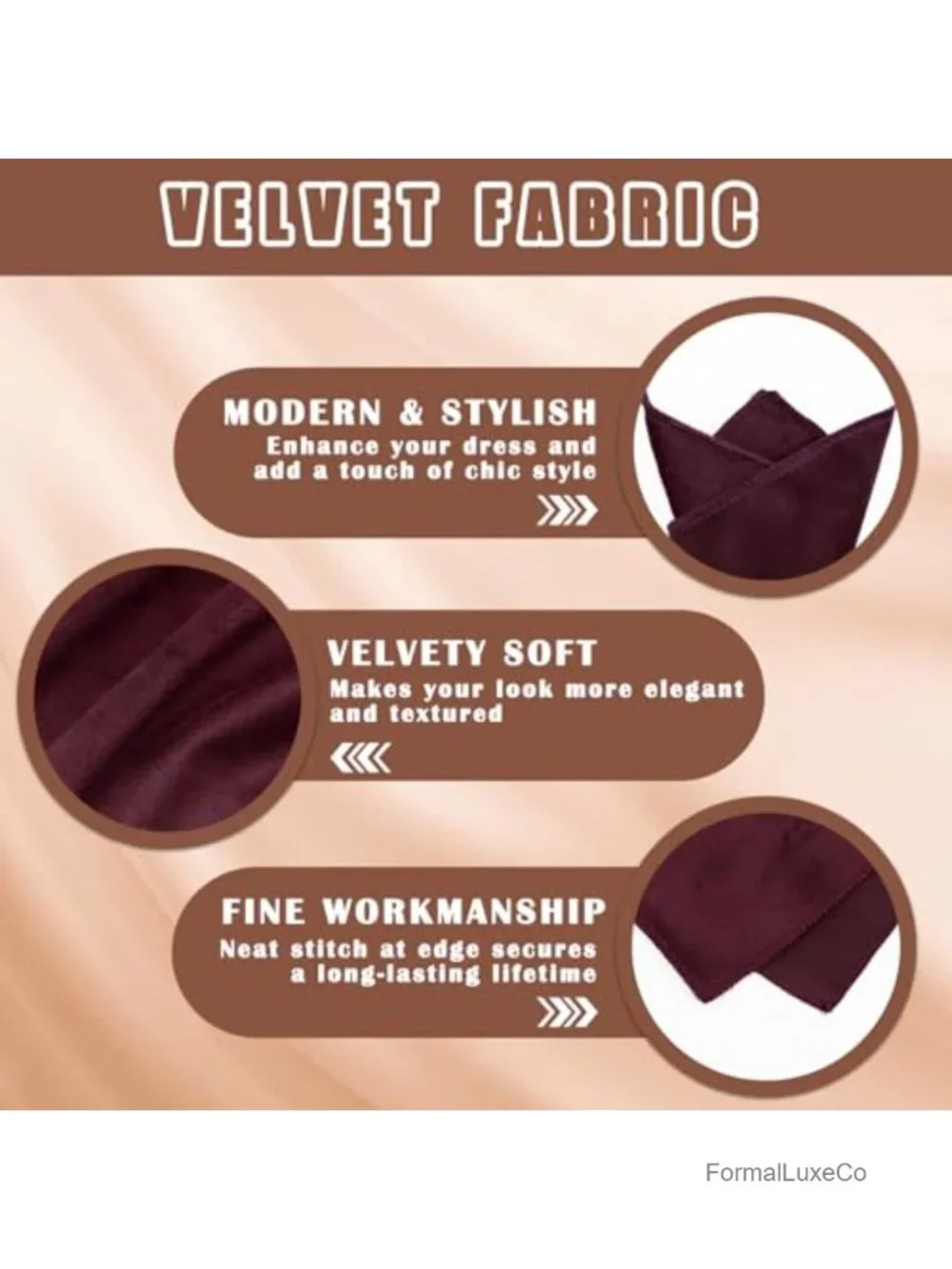 Men's Velvet Pocket Square Handkerchief Business Party Prom